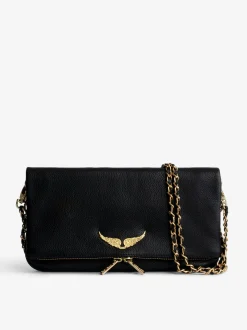 Shop Zadig & Voltaire Rock ClutchICONIC Noirgold